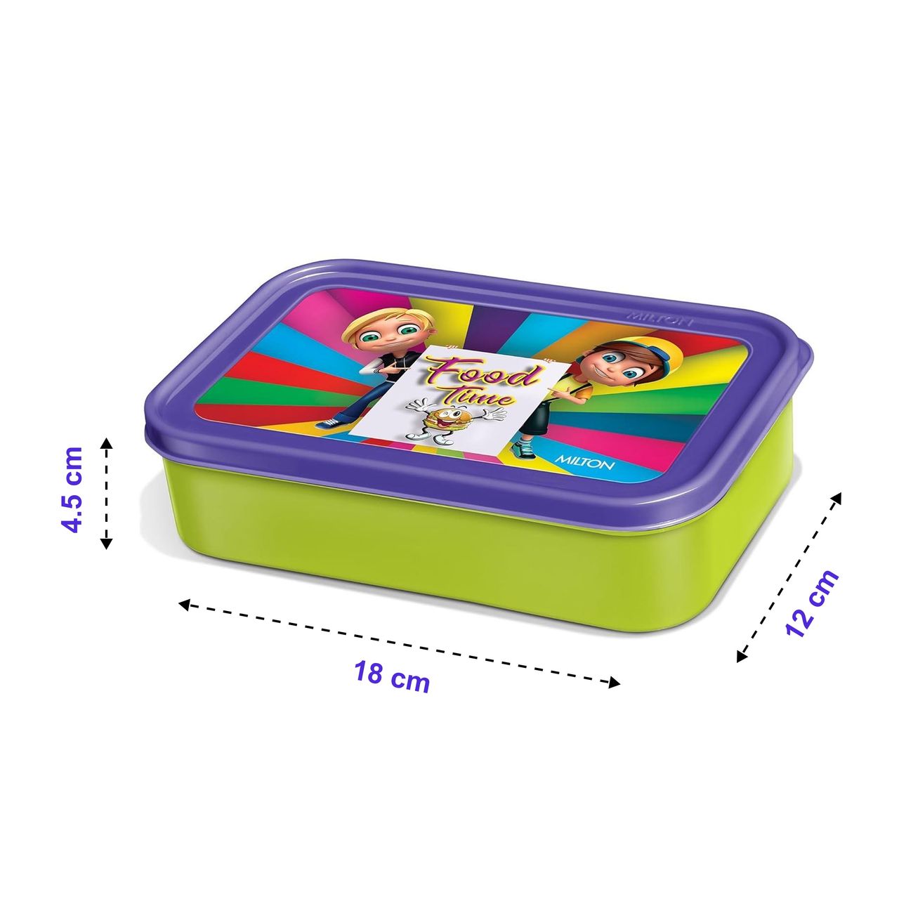 Milton School Time Plastic Lunch Box(Pack Of 1) (Colour May Vary)