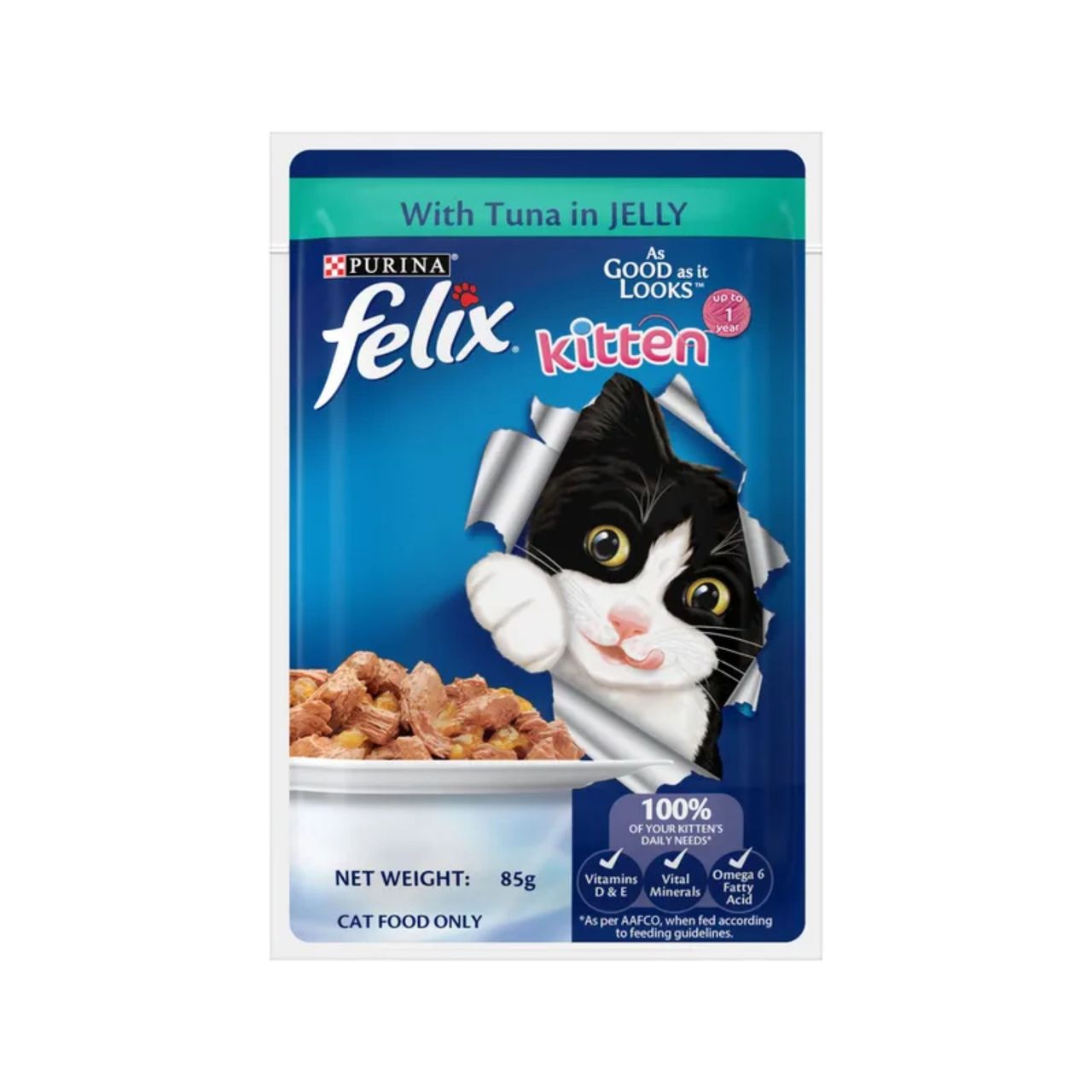 Purina Felix with Tuna in Jelly | Wet Food for Kittens | Complete and Balanced Kitten Food