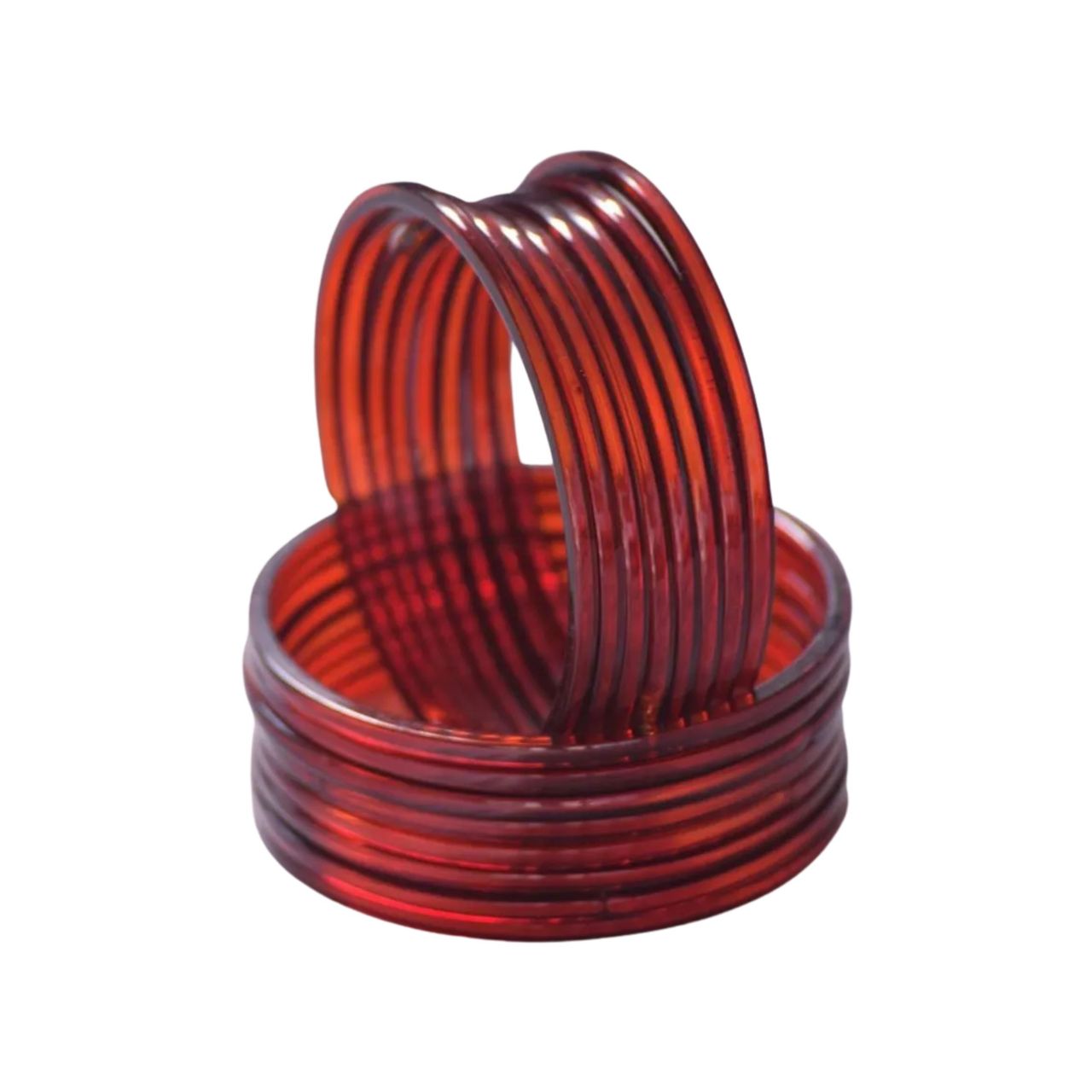 Gullak Red Glass Bangle Set - Size 2.6
