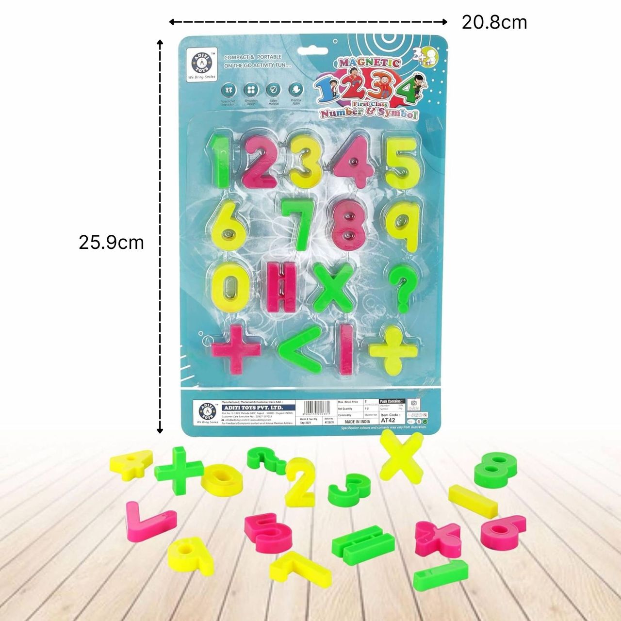 Aditi Toys Magnetic Numbers Board With Symbols - Assorted