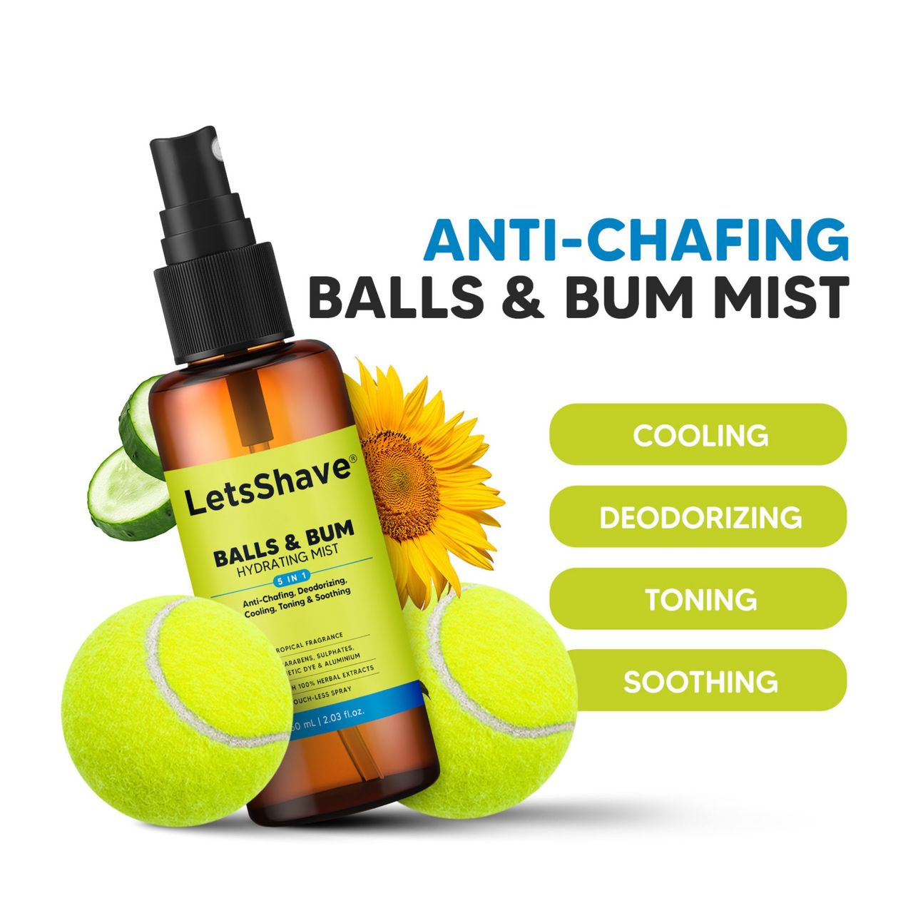 Letsshave Intimate Fresh Spray | 100% Natural Ingredients | Pineapple Mist For Men
