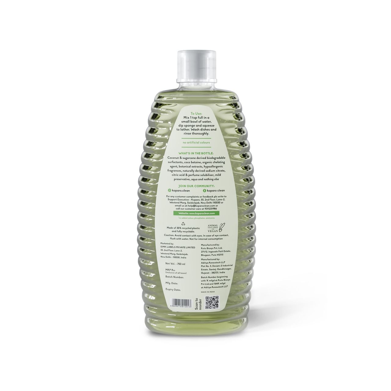 Koparo Clean Natural Tough Grease Removal Dishwash Liquid