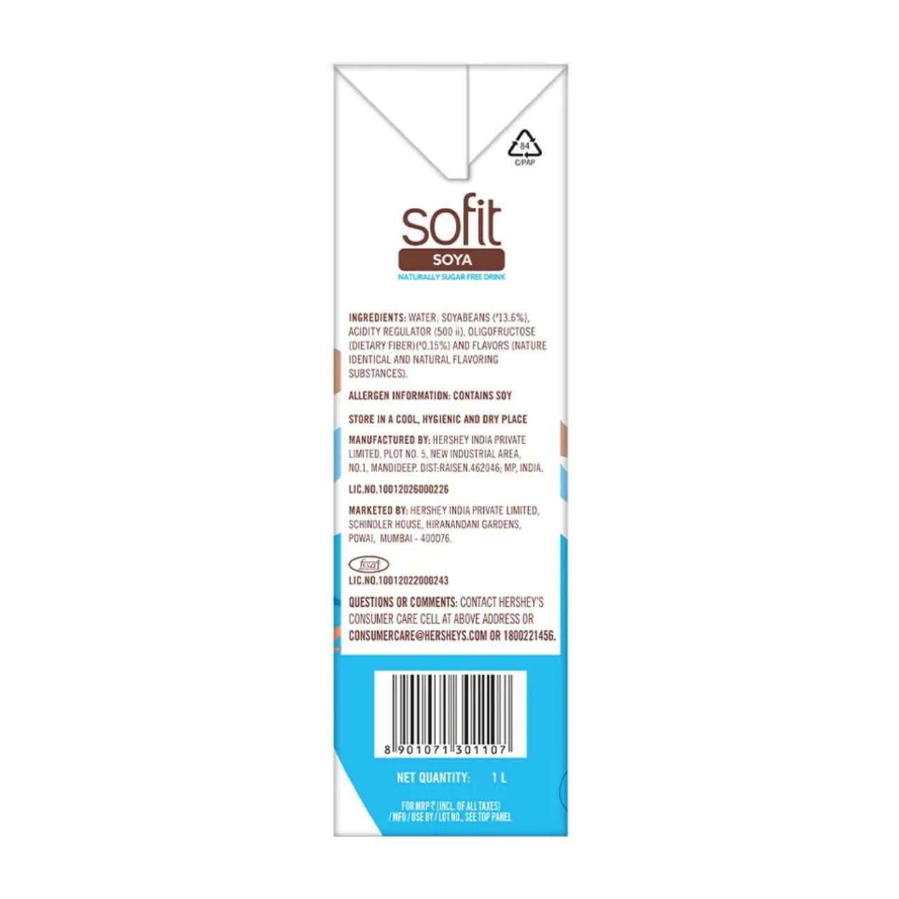 Sofit Soya drink Naturally Sugar free Tetrapack 1 l Combo