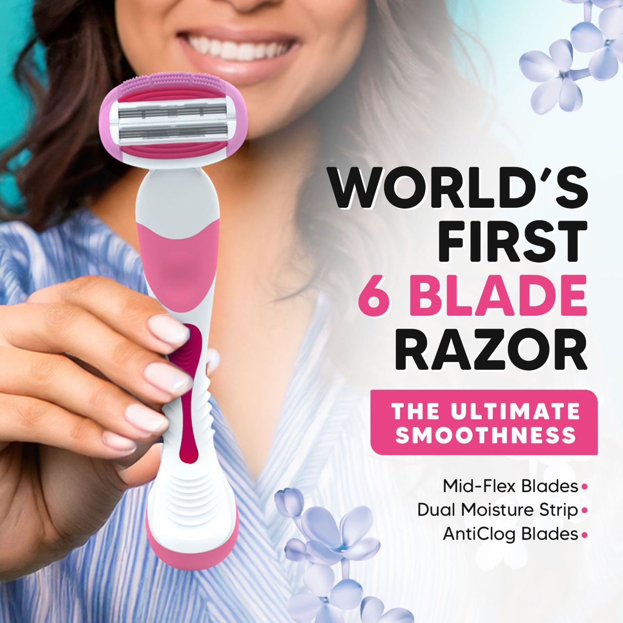 LetsShave Evior Trial Kit for Women with Mid Flex | World's First 6 Blade and 3 Blade System Razor
