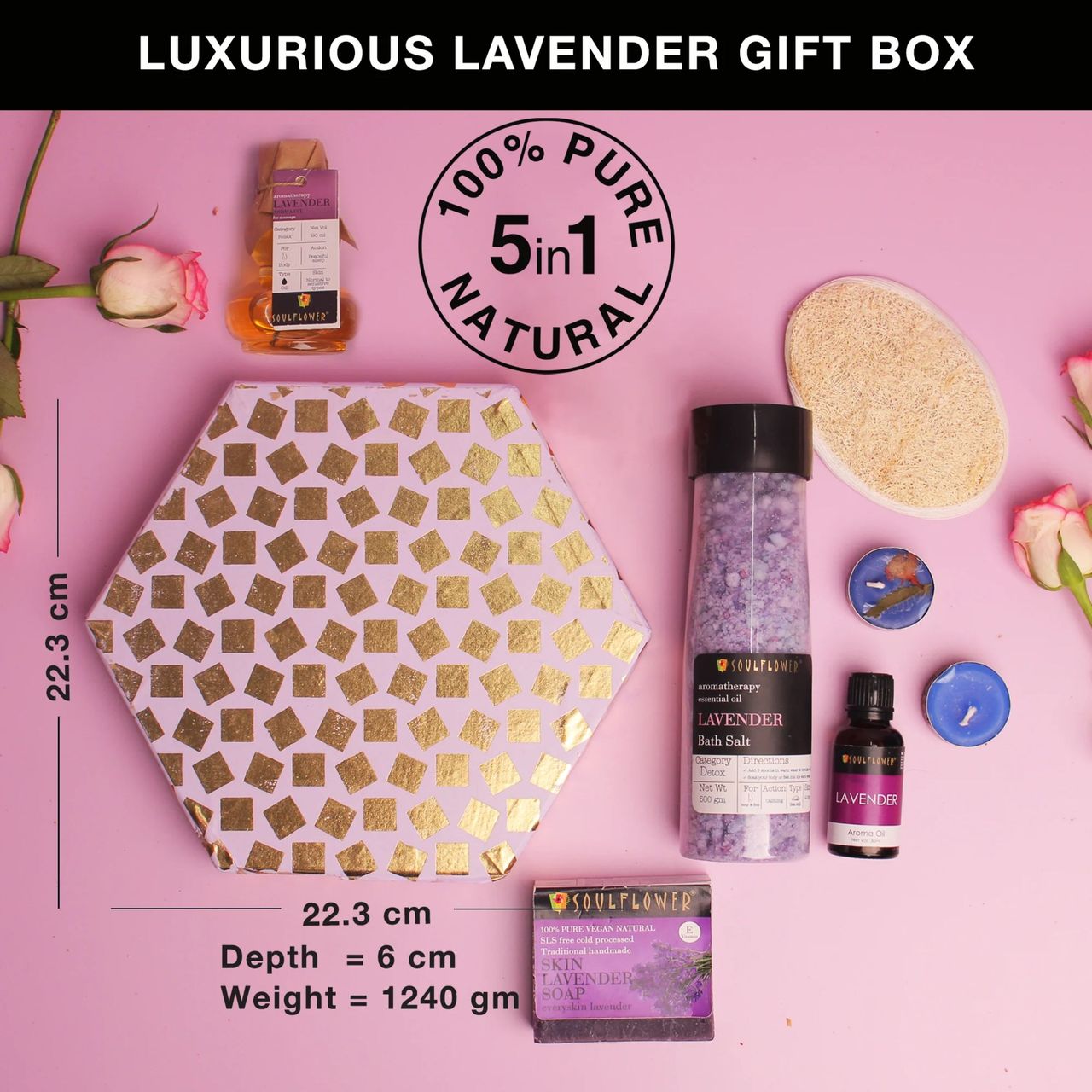 Soulflower Hexagon Bath Set With Lavender