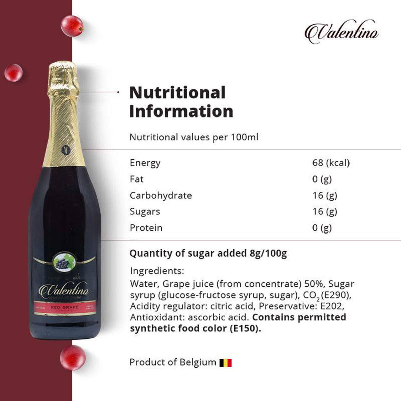 Valentino Red Grape Non Alcoholic Drink