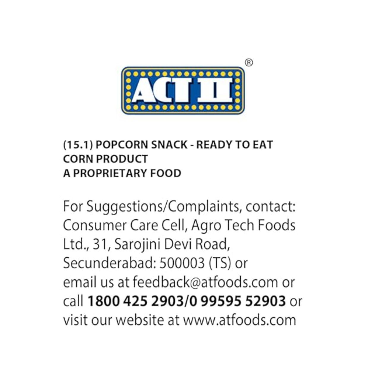 ACT II Ready to Eat Popcorn - Sour Cream & Cheese Popcorn 50 g Combo