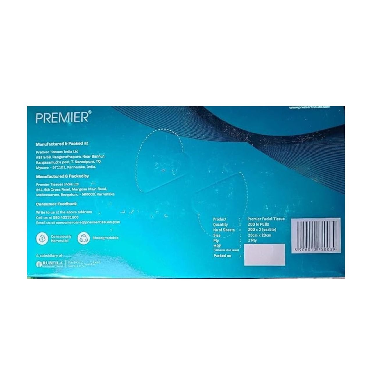 Premier Face Tissue Box | 200 Pulls | 2 Ply - Pack of 1