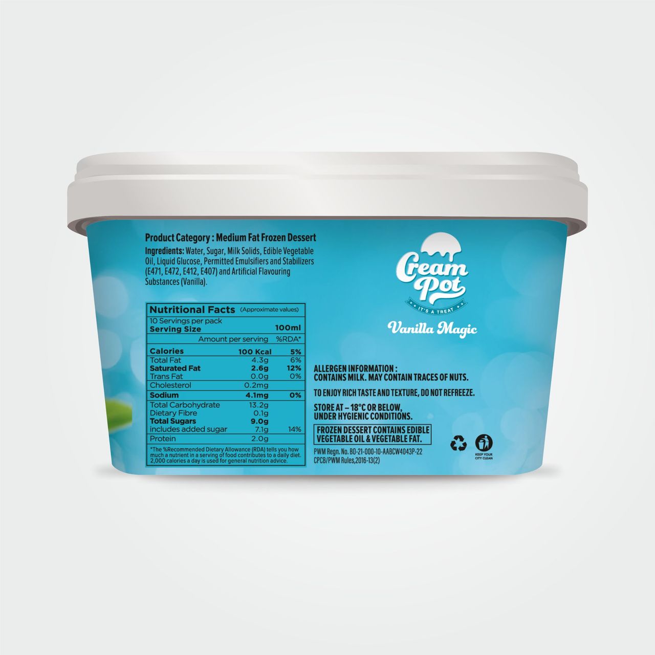 Cream Pot Vanilla Tub 1 l Combo