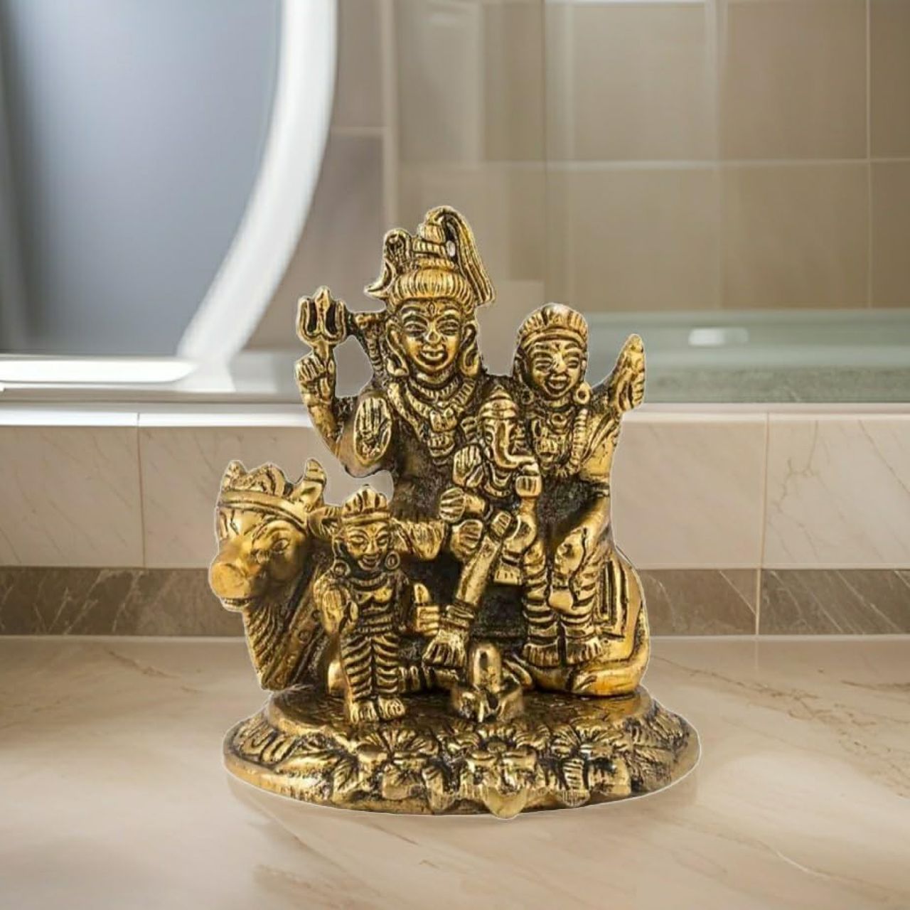 Devnidhii Shiv Parivar Small in Gold Polish