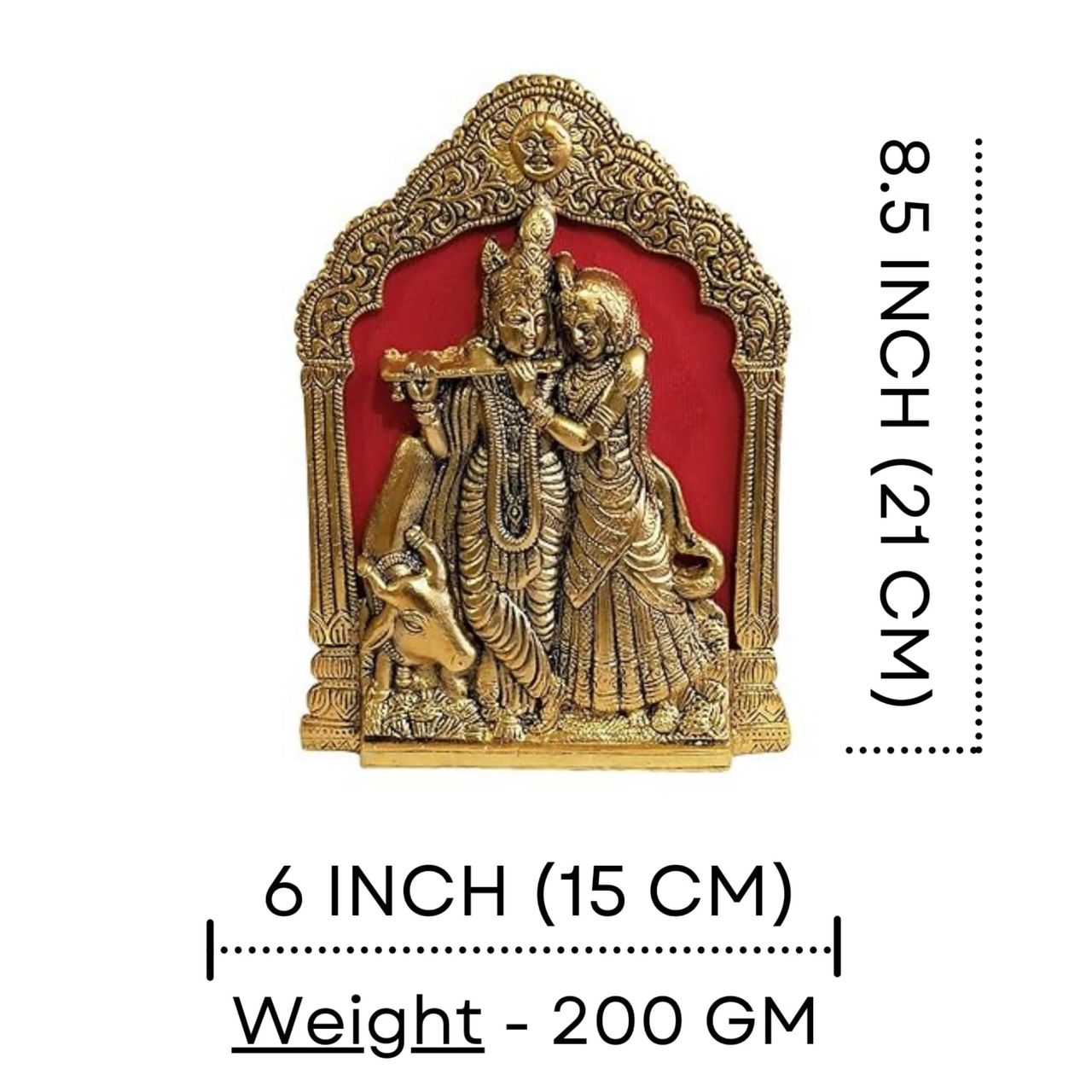 Devnidhii Radha Krishna Wall Hanging in Gold Polish