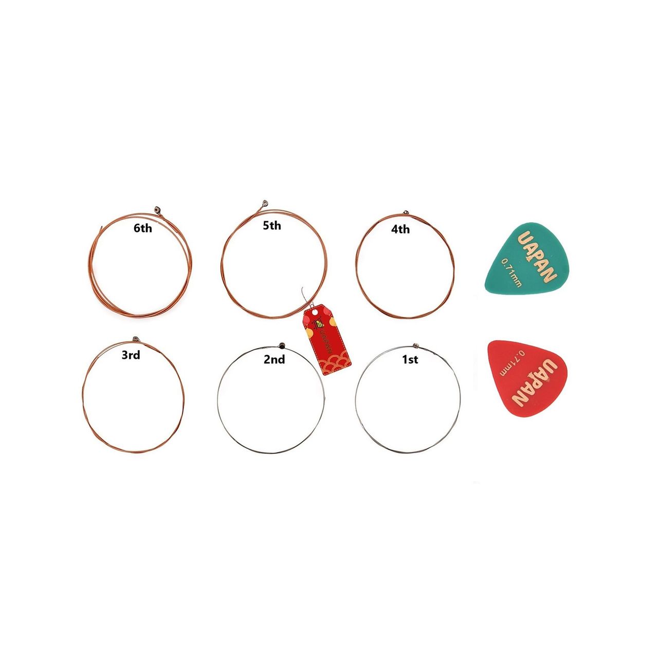 Uapan Acoustic Guitar 6 String & 2 Pick Set