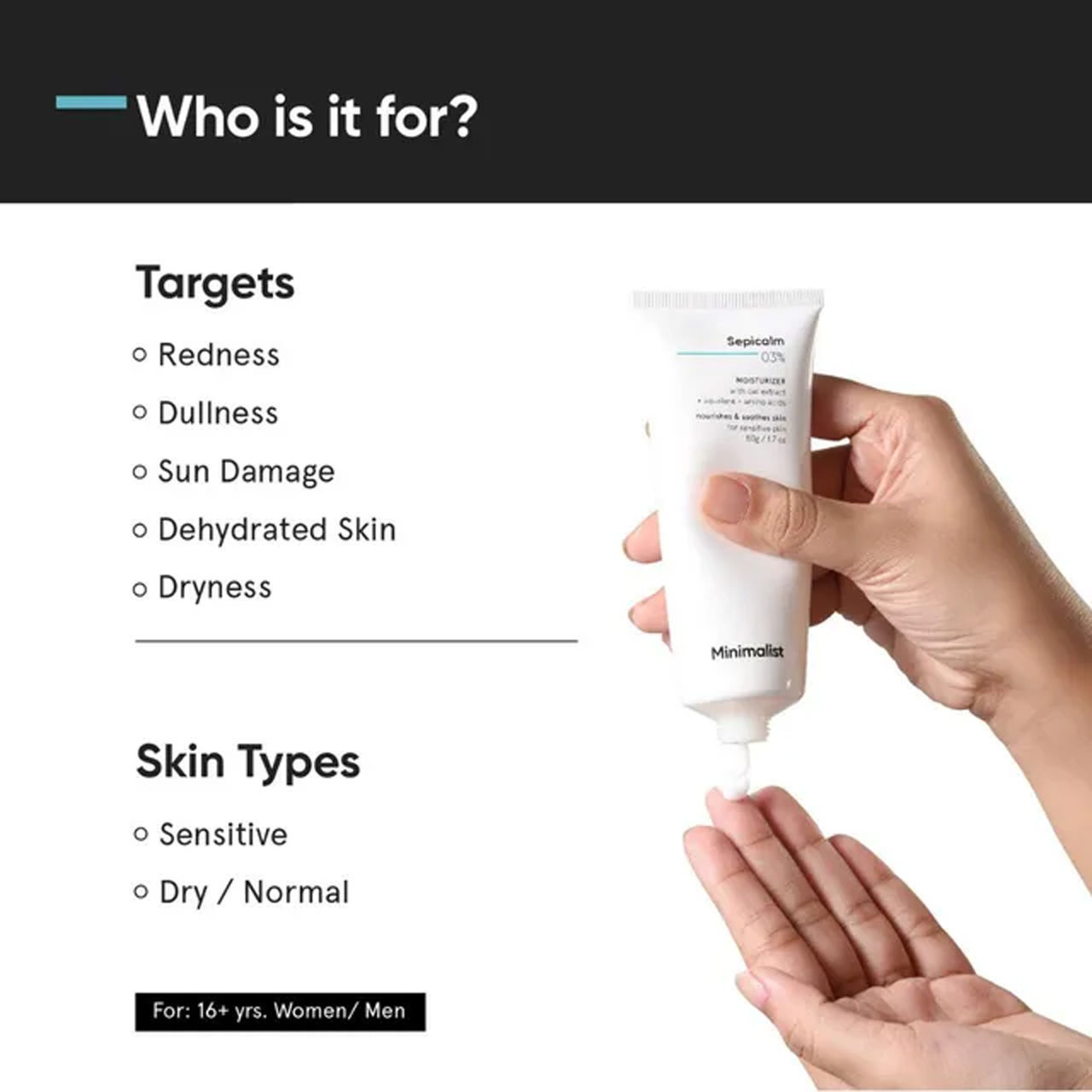 Minimalist 3% Sepicalm Face Moisturizer for Sensitive Skin