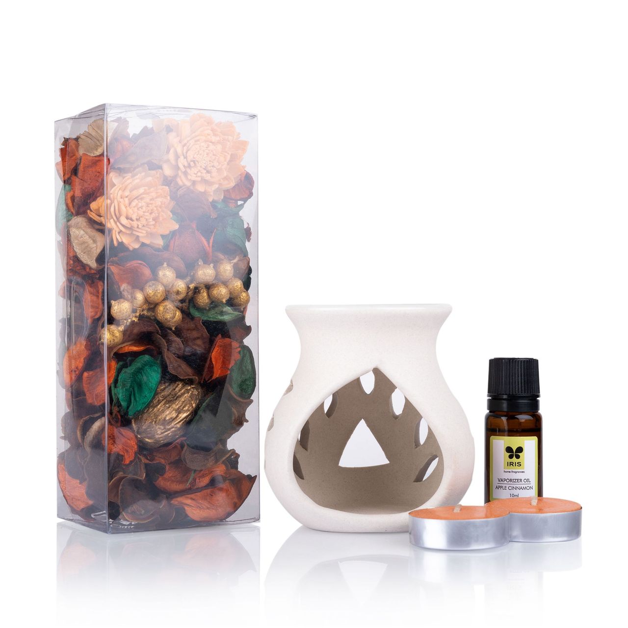 IRIS Apple Cinnamon Vaporiser Fragrance Giftset With Potpourri And Oil