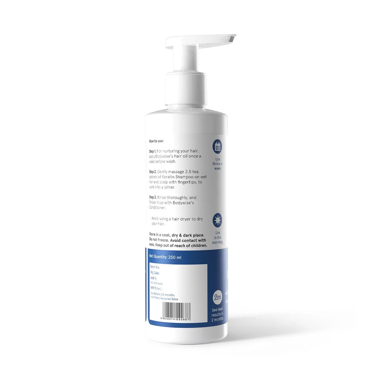 Be Bodywise Keratin Shampoo + Free Scalp Massager