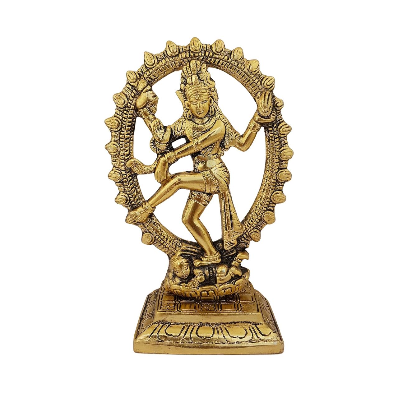 Devnidhii Natraj Idol Oval in Gold Polish