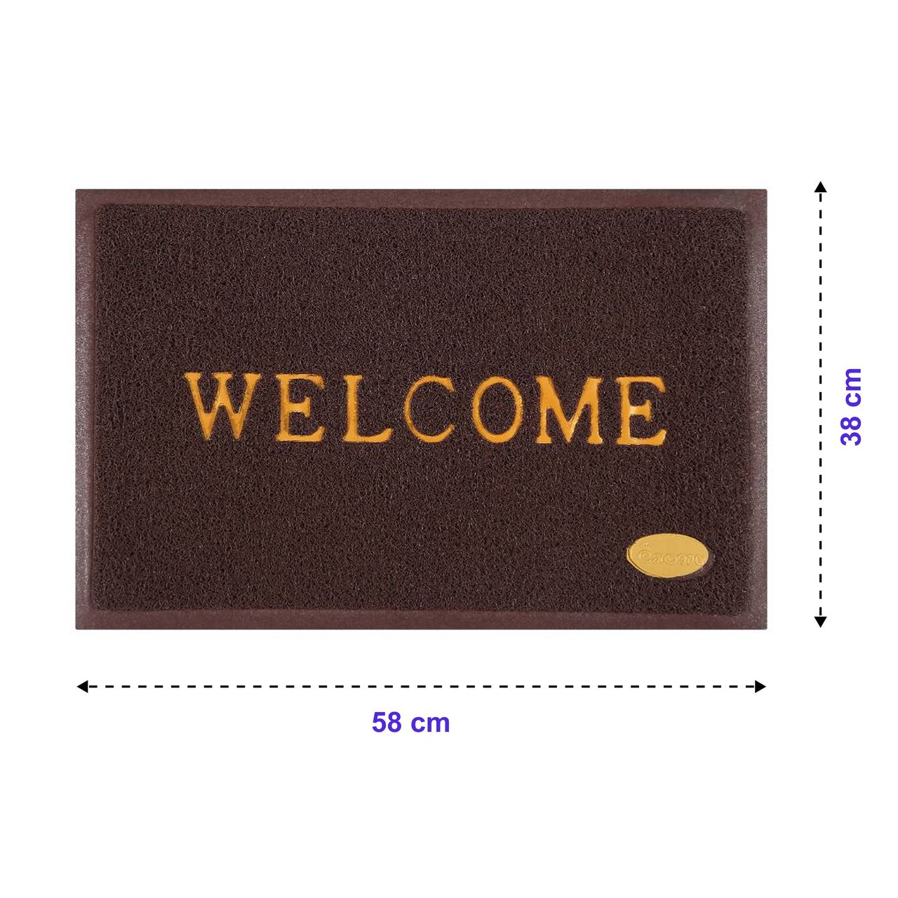 Dream Living Designer Welcome Mat Front Door Mat | 38 cm x58 cm | Floor Mat - Brown