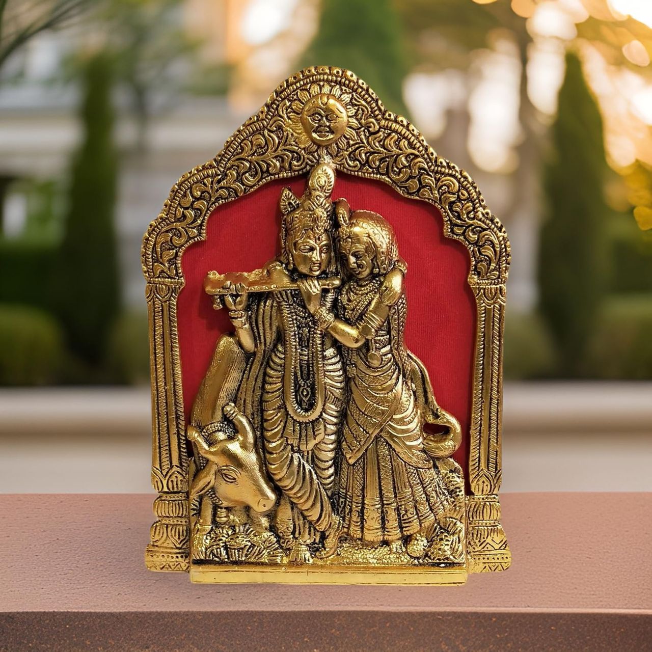Devnidhii Radha Krishna Wall Hanging in Gold Polish