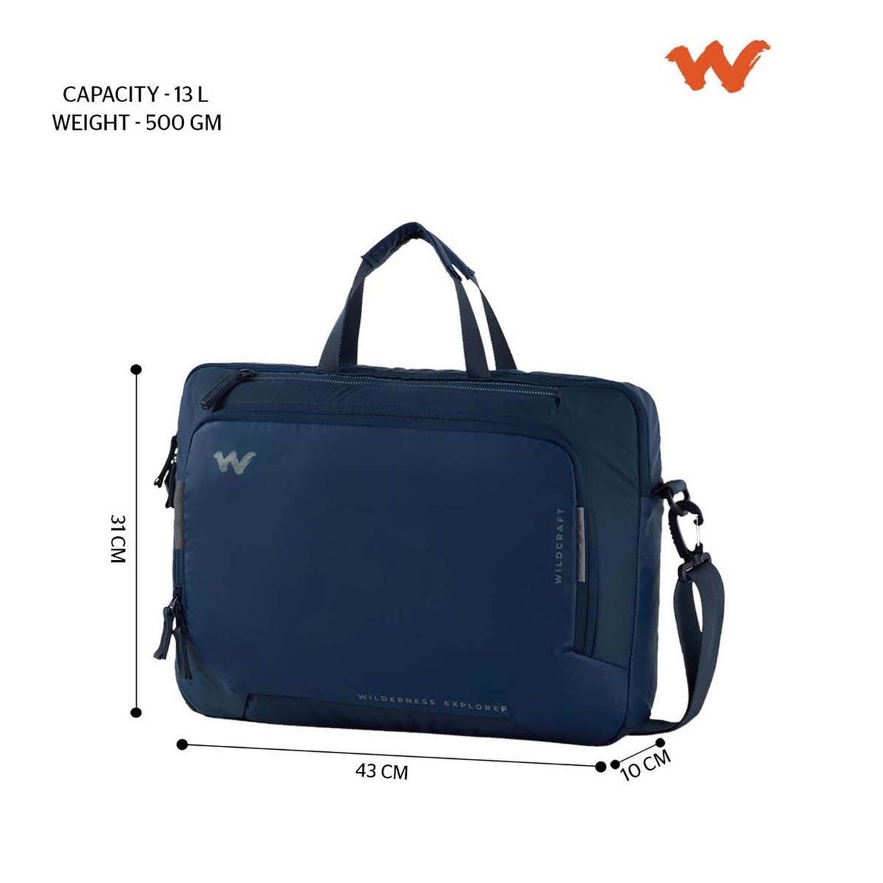 Wildcraft Unisex Polyester 15 L Office Bag | Blue - Free Size