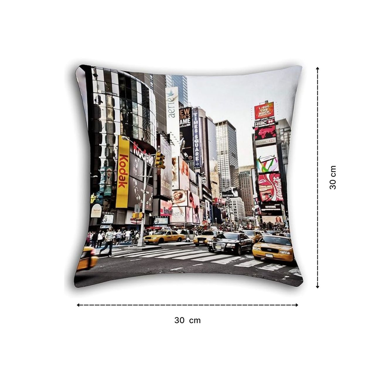 Lushomes Cushion Covers - Digital Printed Times Square | 16 x 16 inch