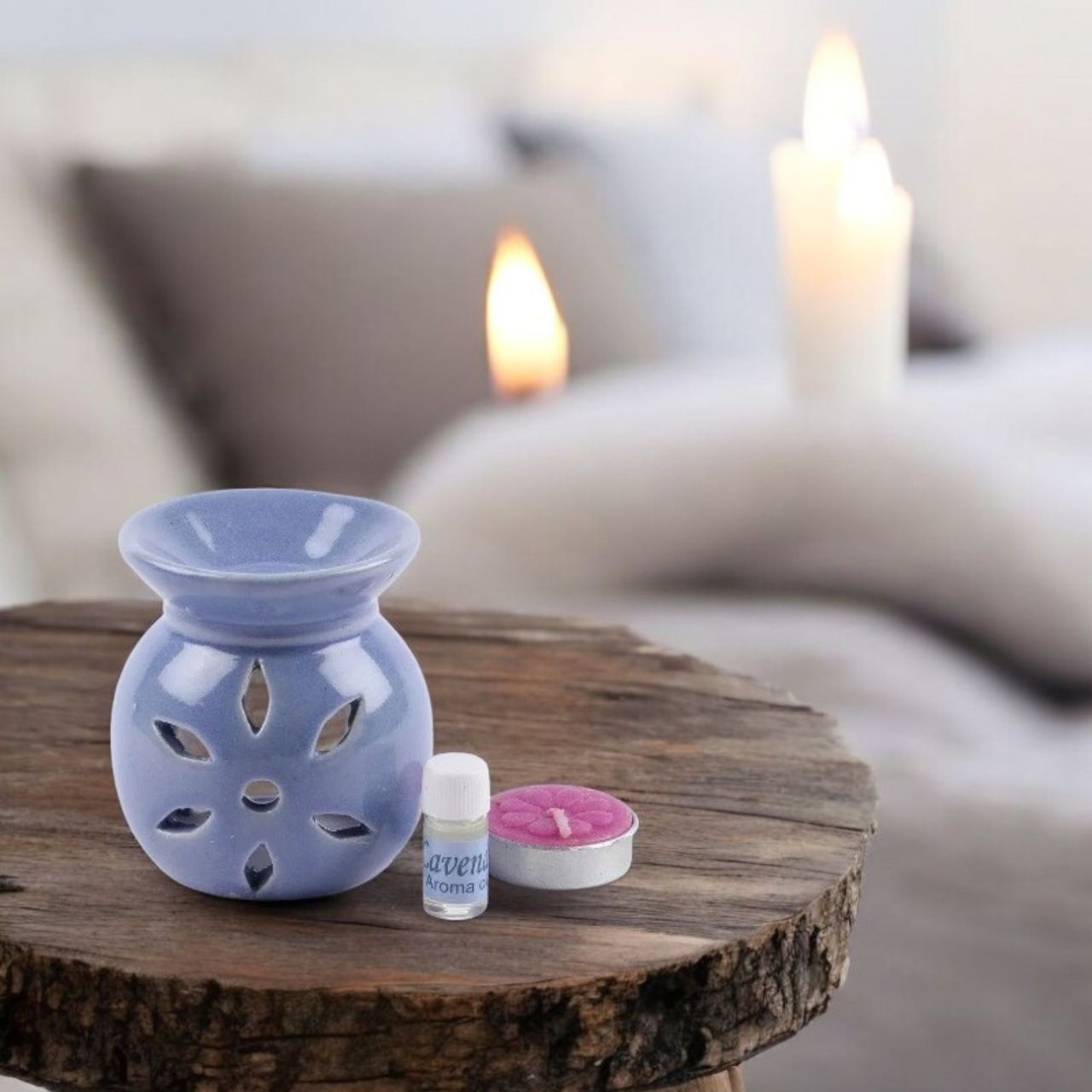 Samsidhi Ceramic Diffuser Set (Lavender)| Rakhi Gift for Brother & Sister