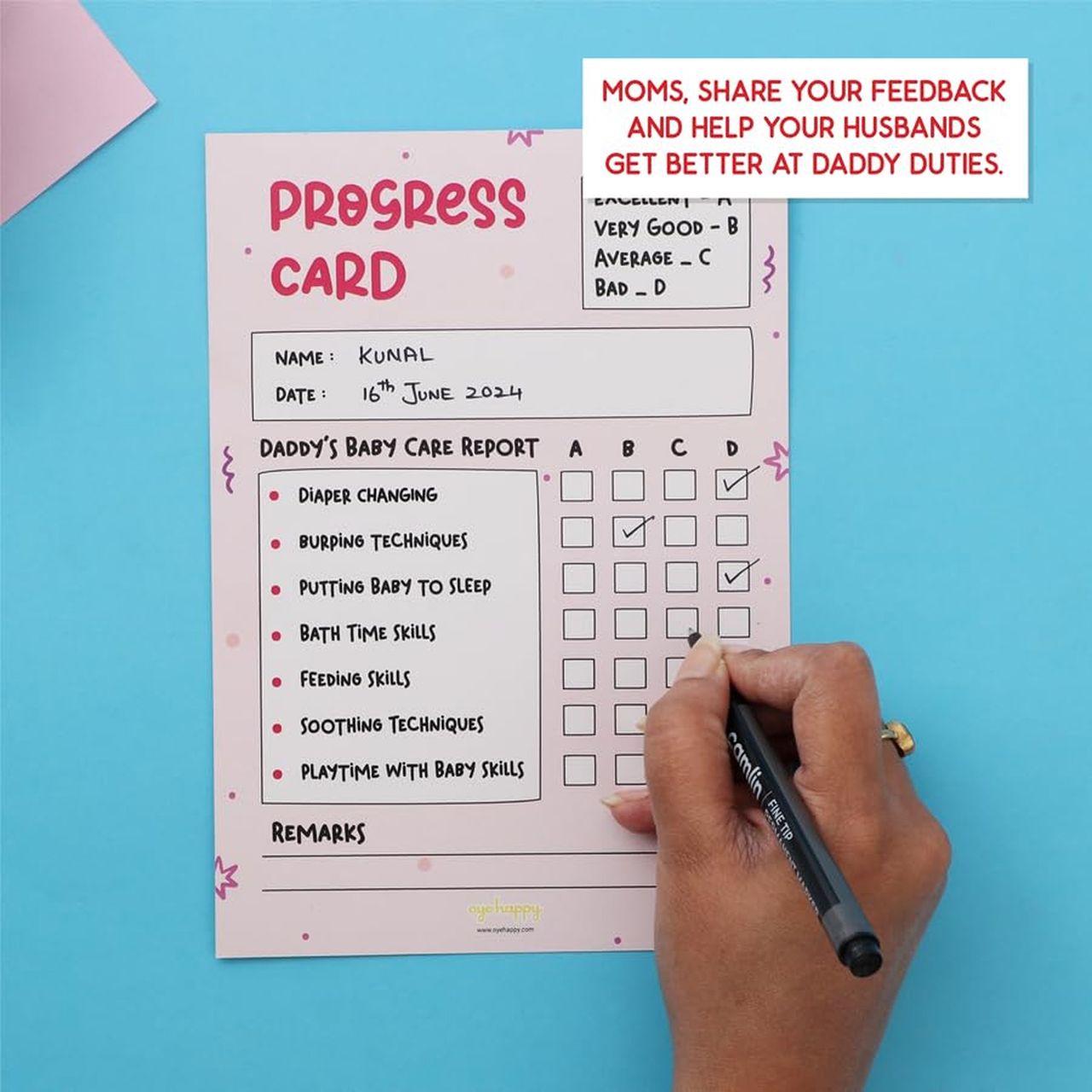 Oye Happy Report Card For New Dads