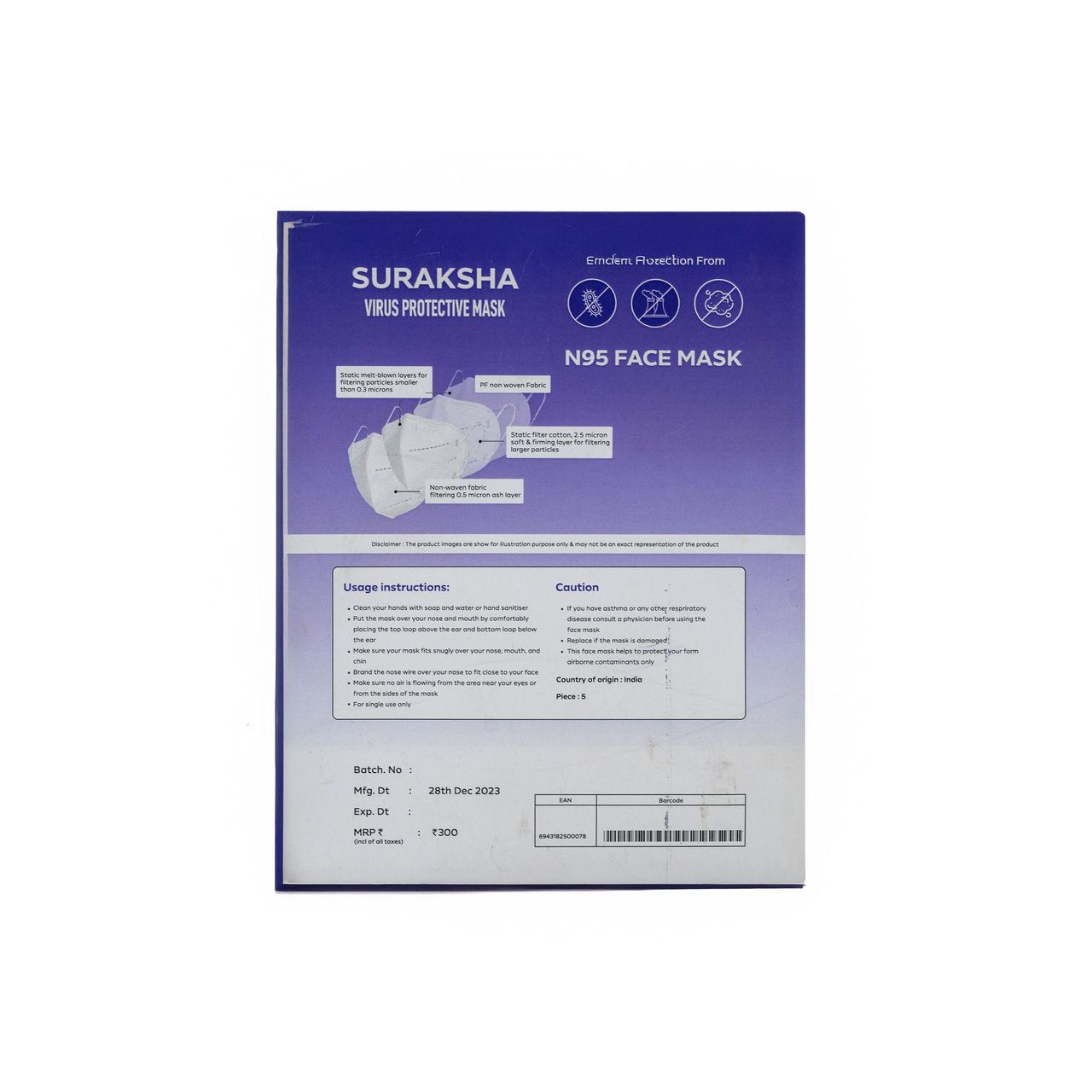 Suraksha Protective N95 Face Mask