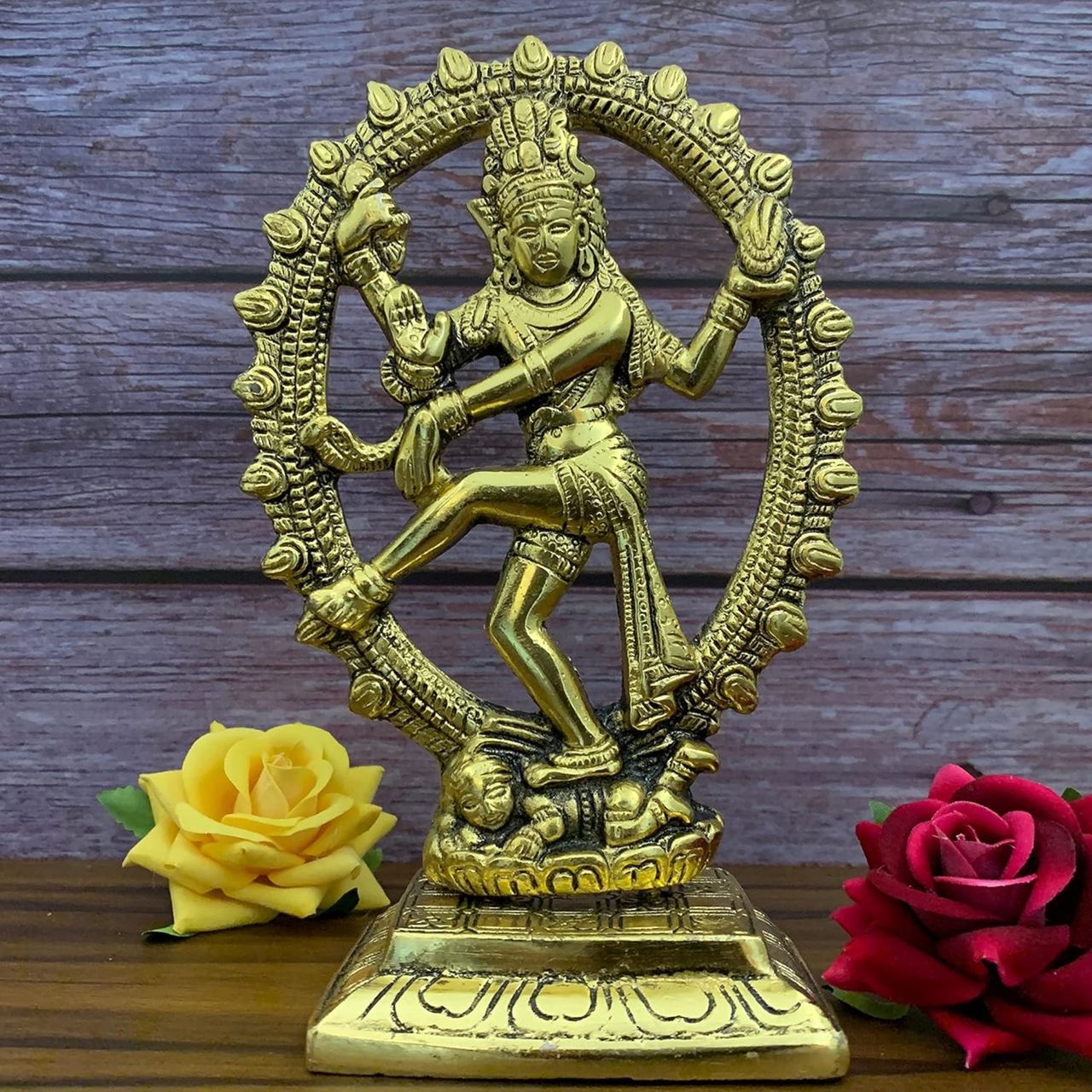 Devnidhii Natraj Idol Oval in Gold Polish
