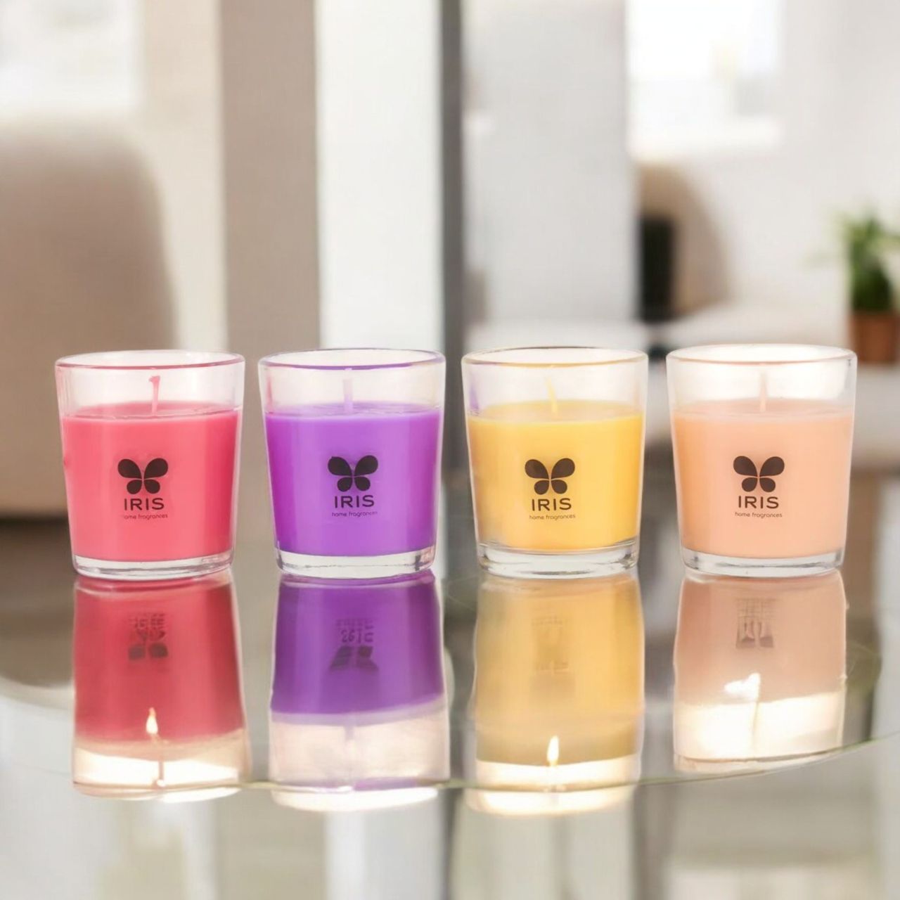 Iris Shot Glass Candles Assorted