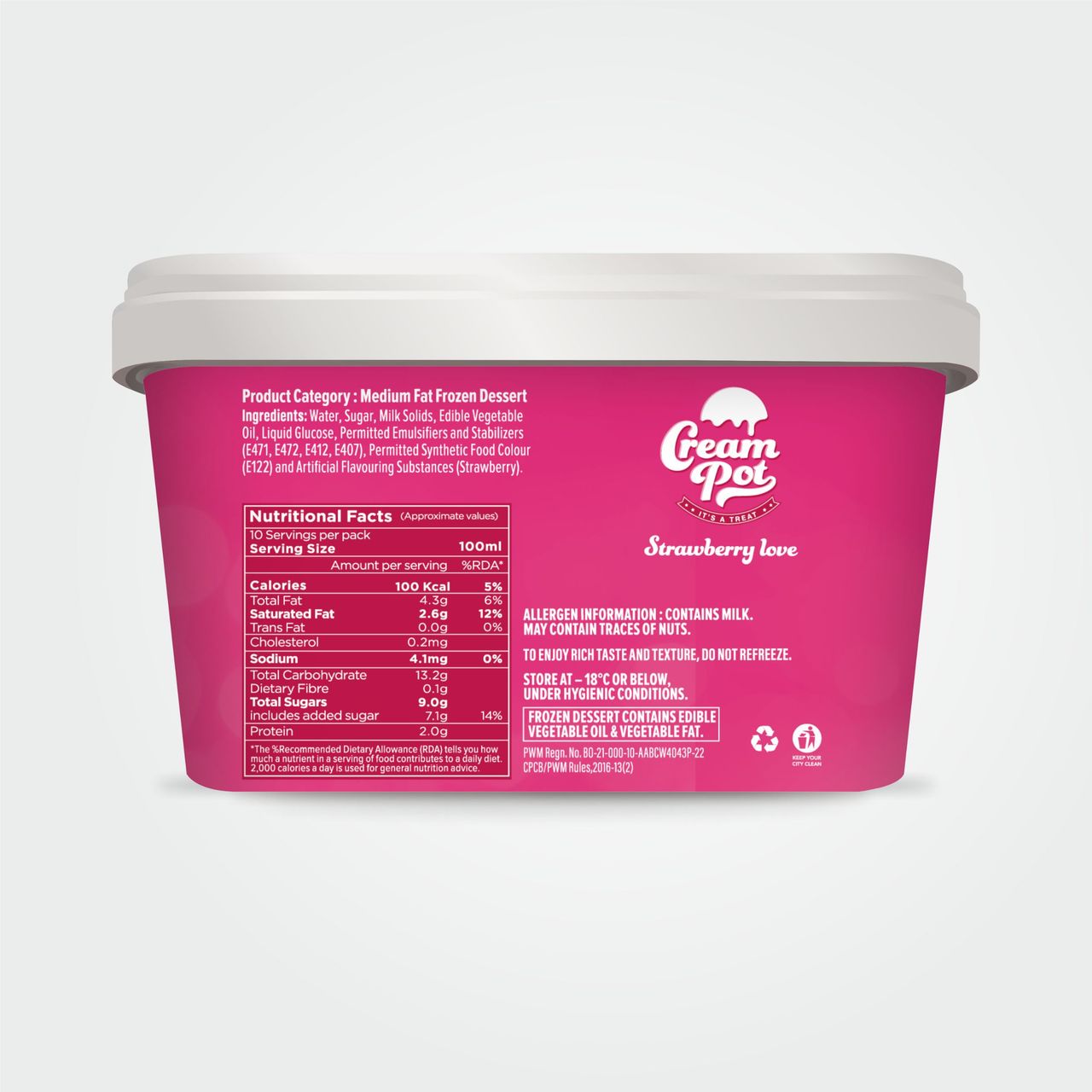 Cream Pot Strawberry Tub