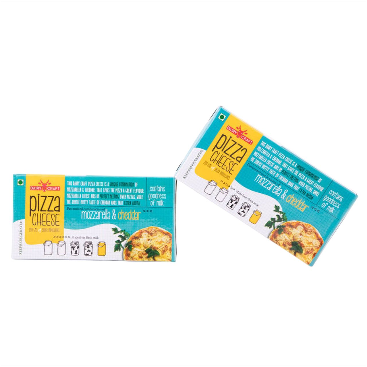 Dairy Craft Pizza Cheese Block (Mozzarella + Cheddar) 200 g Combo