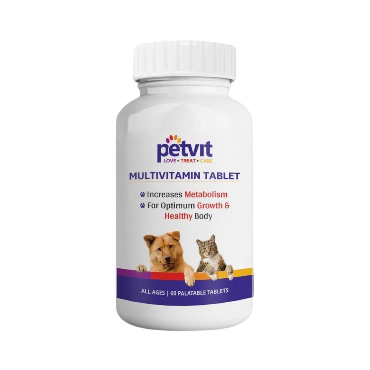 Petvit Multivitamin & Multimineral For Dogs & Cats - 60 Chewable Tablets