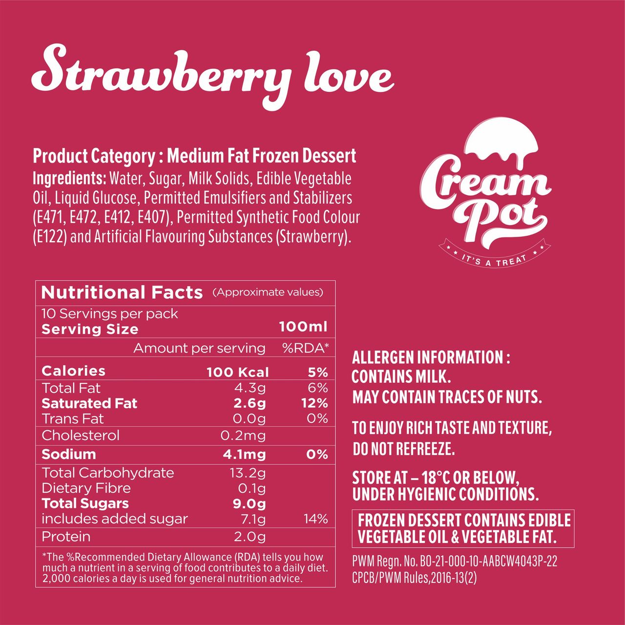 Cream Pot Strawberry Tub