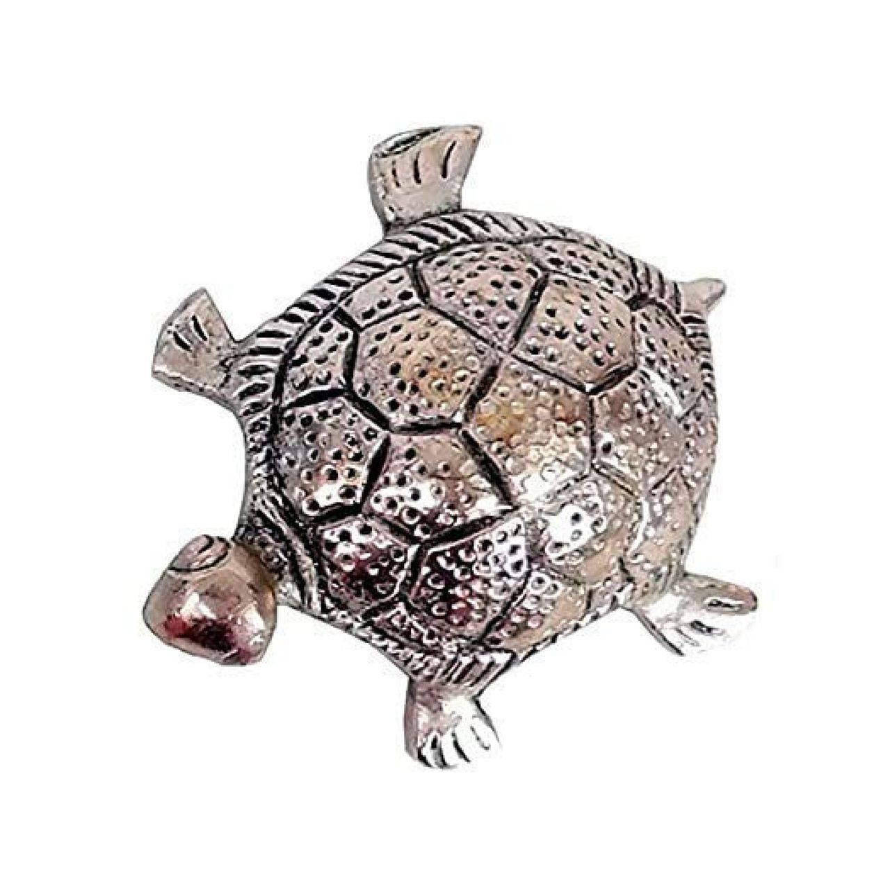 Devnidhii Tortoise/ Turtle/Kachua Silver Polish Big Size on Glass Plate Vastu Feng Shui