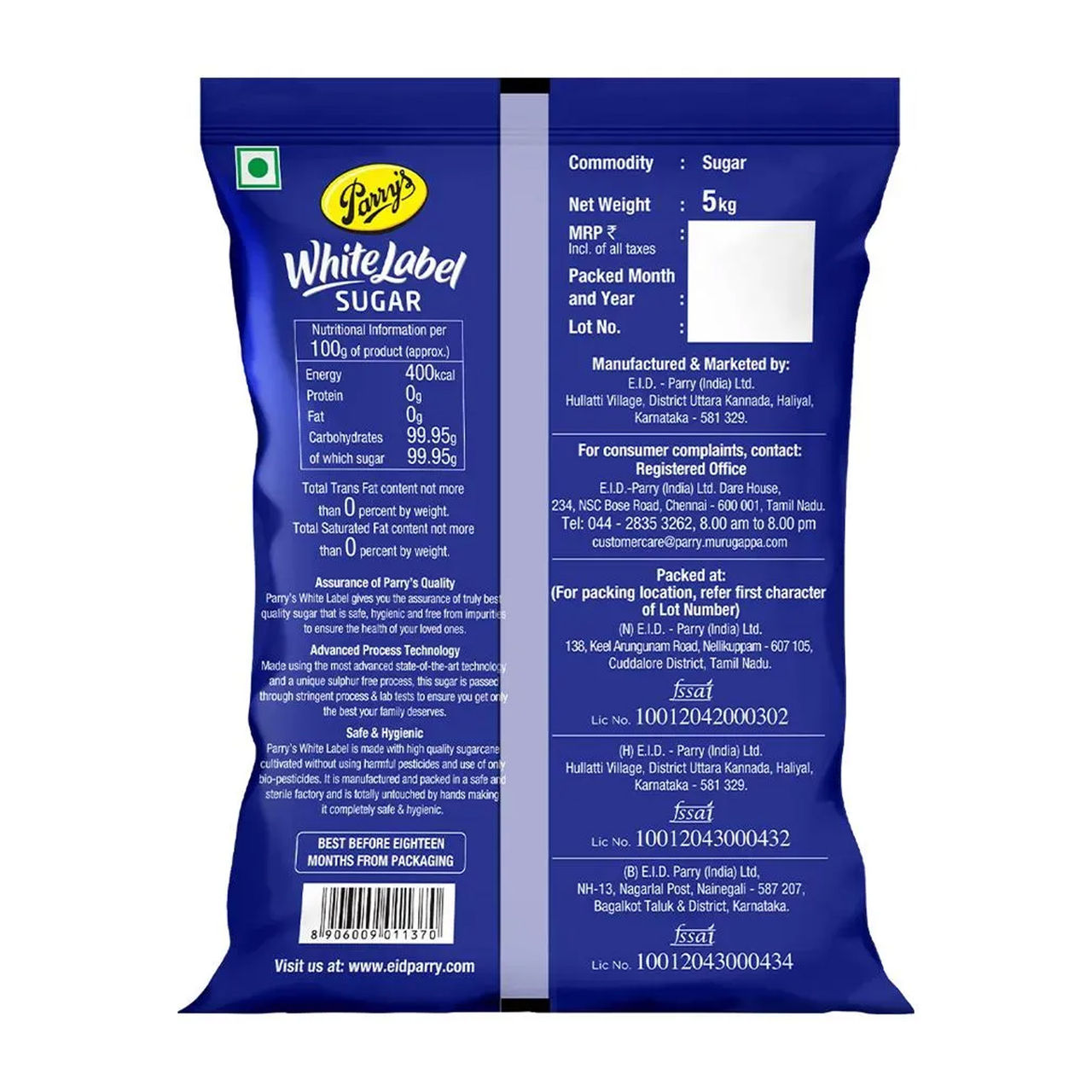 Parrys White Label Sugar 5 kg Combo
