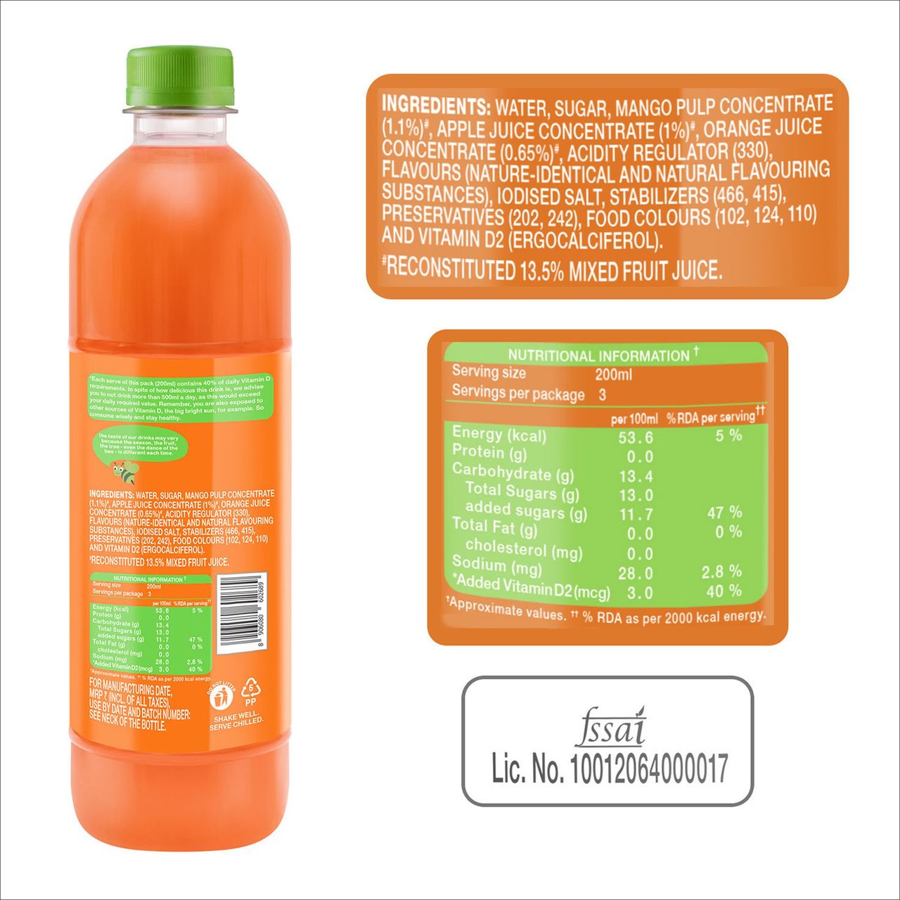 Paper Boat Swing Mixed Fruit Juice 600 ml Combo