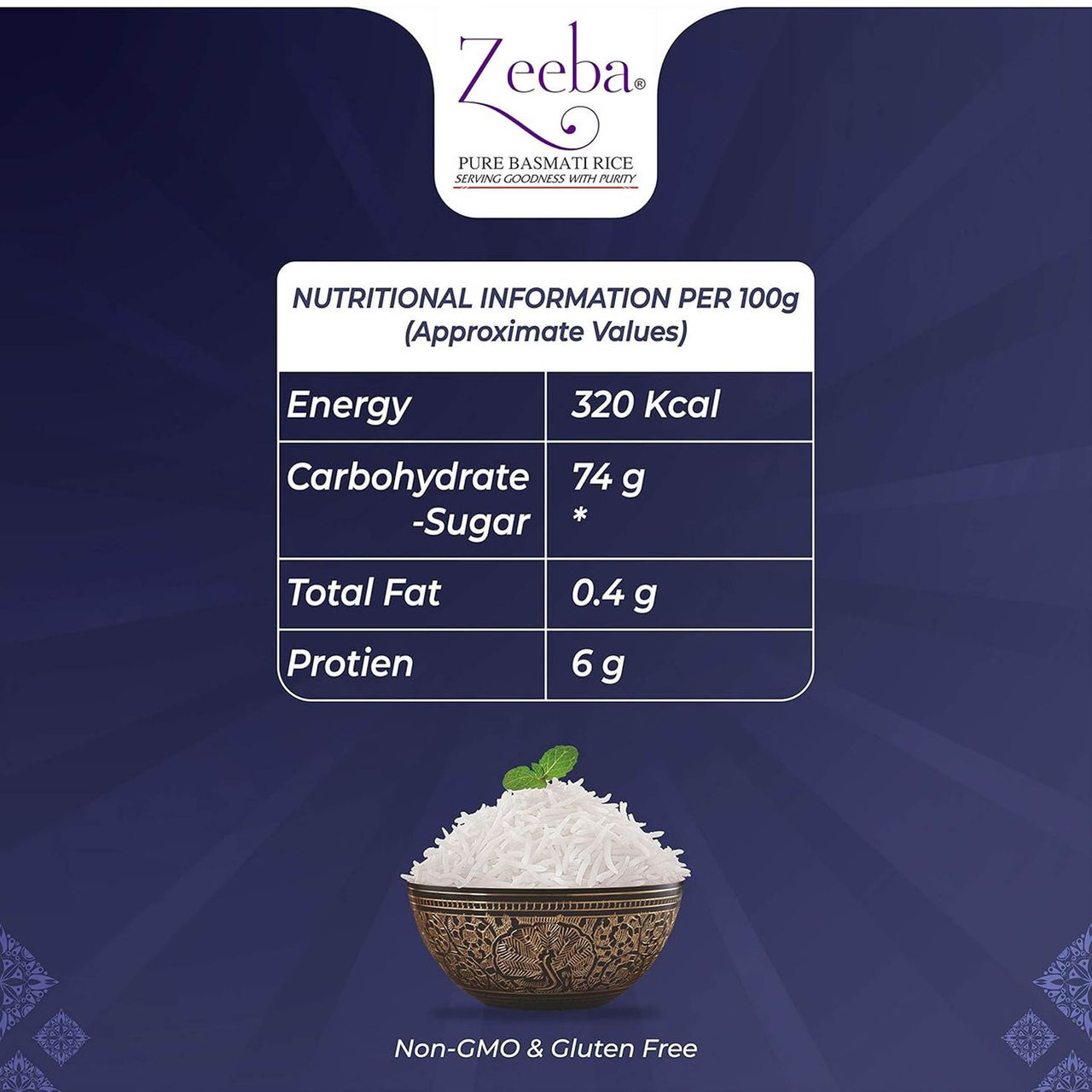 Zeeba Dubar Basmati 1121 Steam | Short Grain