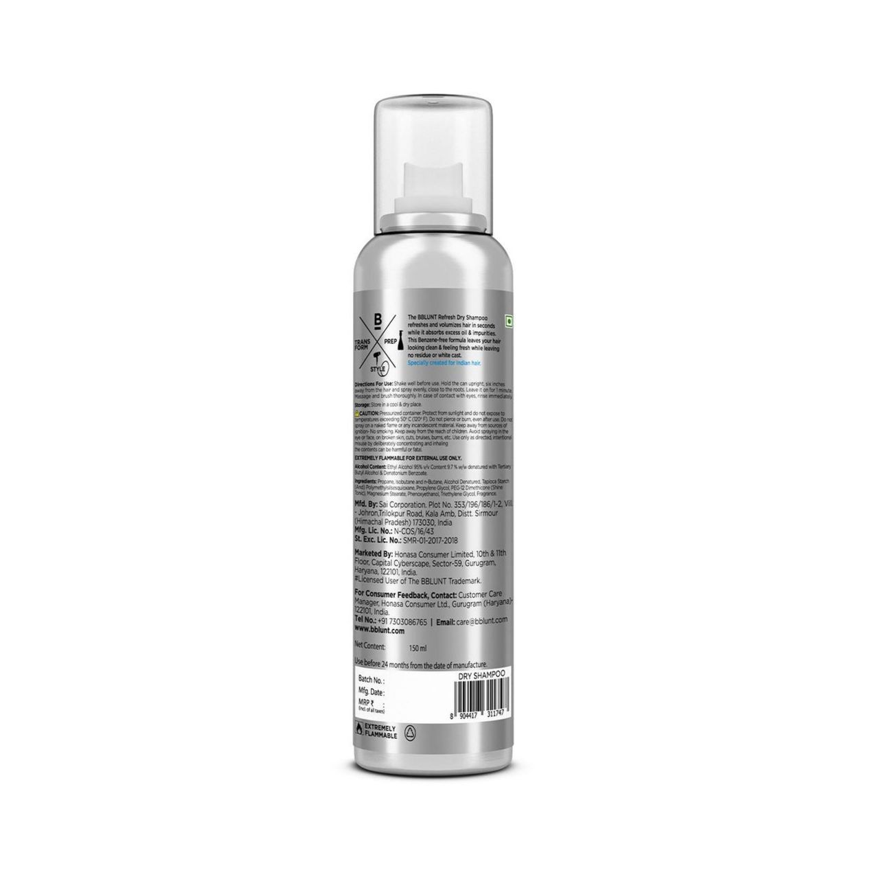 Bblunt Refresh Dry Shampoo To Instantly Refresh & Add Volume Benzene-Free No Residue