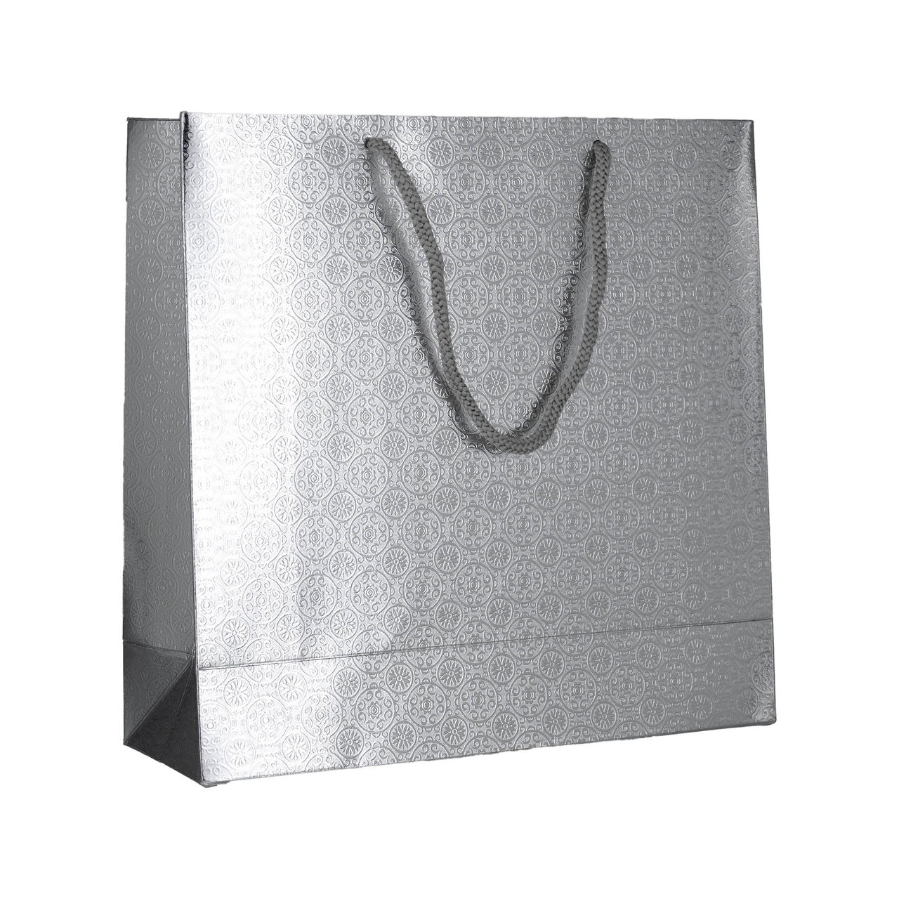Silver Paper Bag For Gifting 9 x 9 x 3 Inch Assorted Design 1 pc Combo