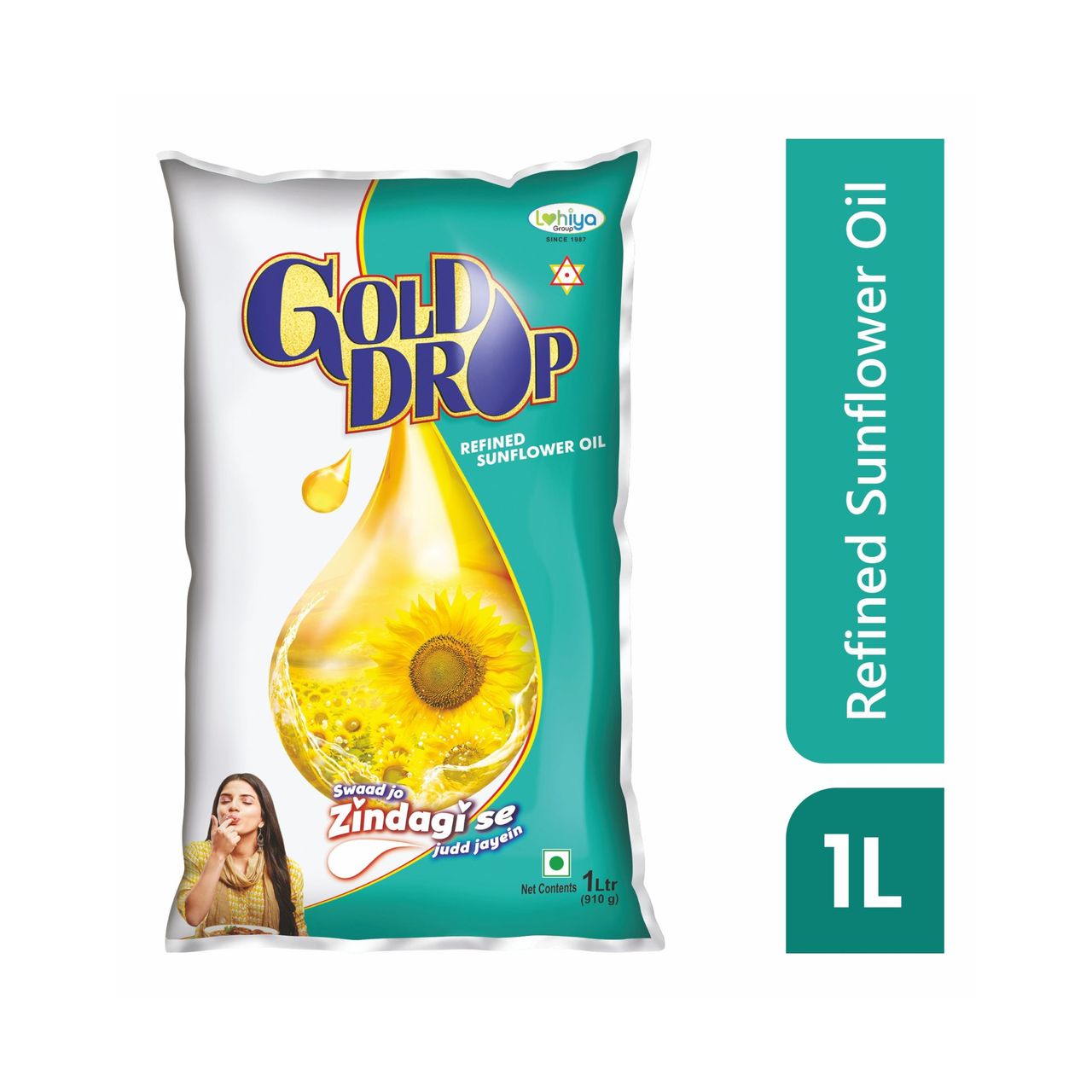 Gold Drop Cooking Oil Sunflower | Pouch 1 l Combo