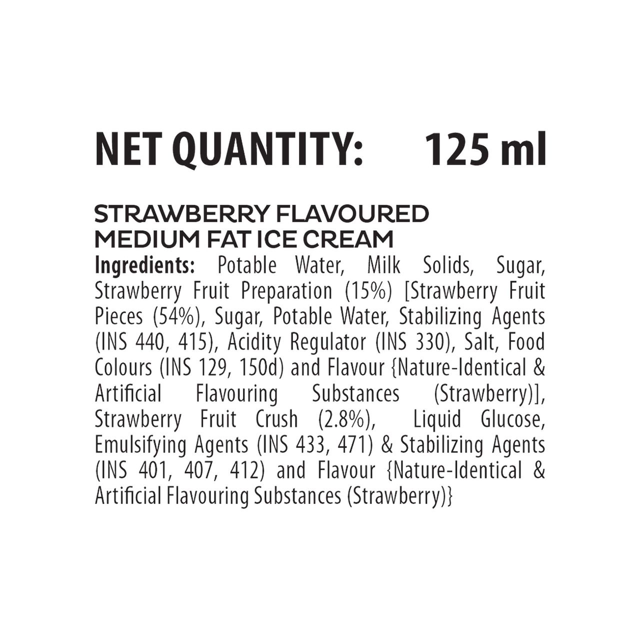 Infino Starry Strawberry Ice Cream Cup 125 ml Combo
