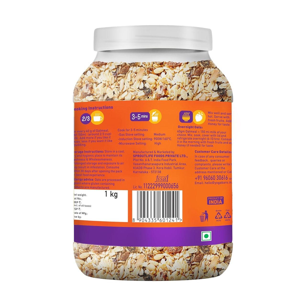 Yogabar No Added Sugar Oatmeal