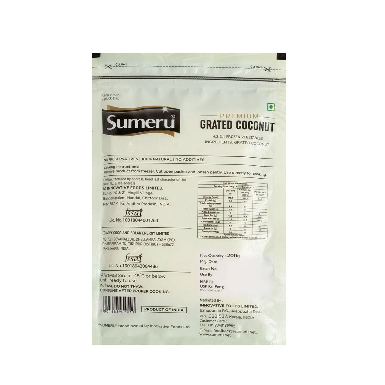Sumeru Grated Coconut 200 g Combo