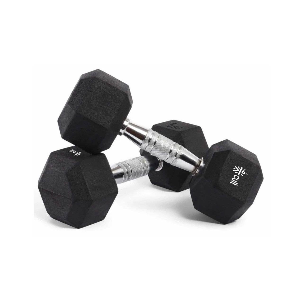 Cult 5 kg Hex Dumbbells Pair Black | Set of 2