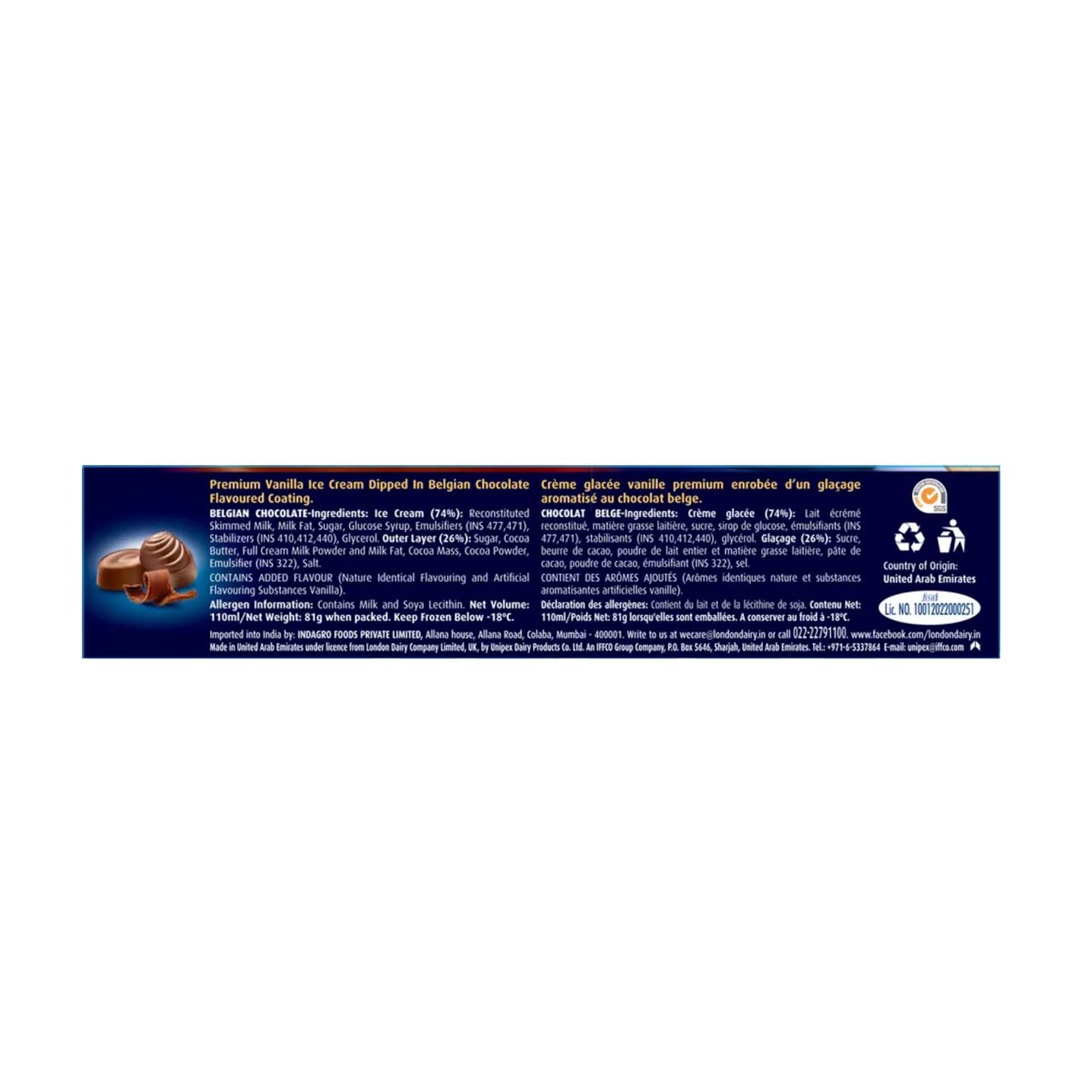 London Dairy Belgian Chocolate Ice Cream Stick 100 ml Combo