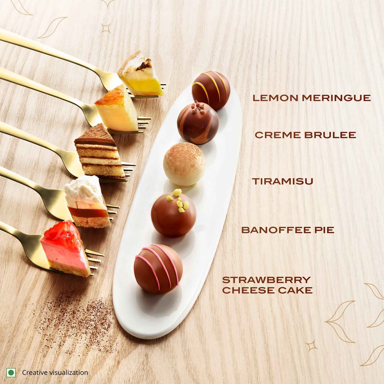 Fabelle Dessert Collection - 5 Chocolate Truffles Inspired By Desserts