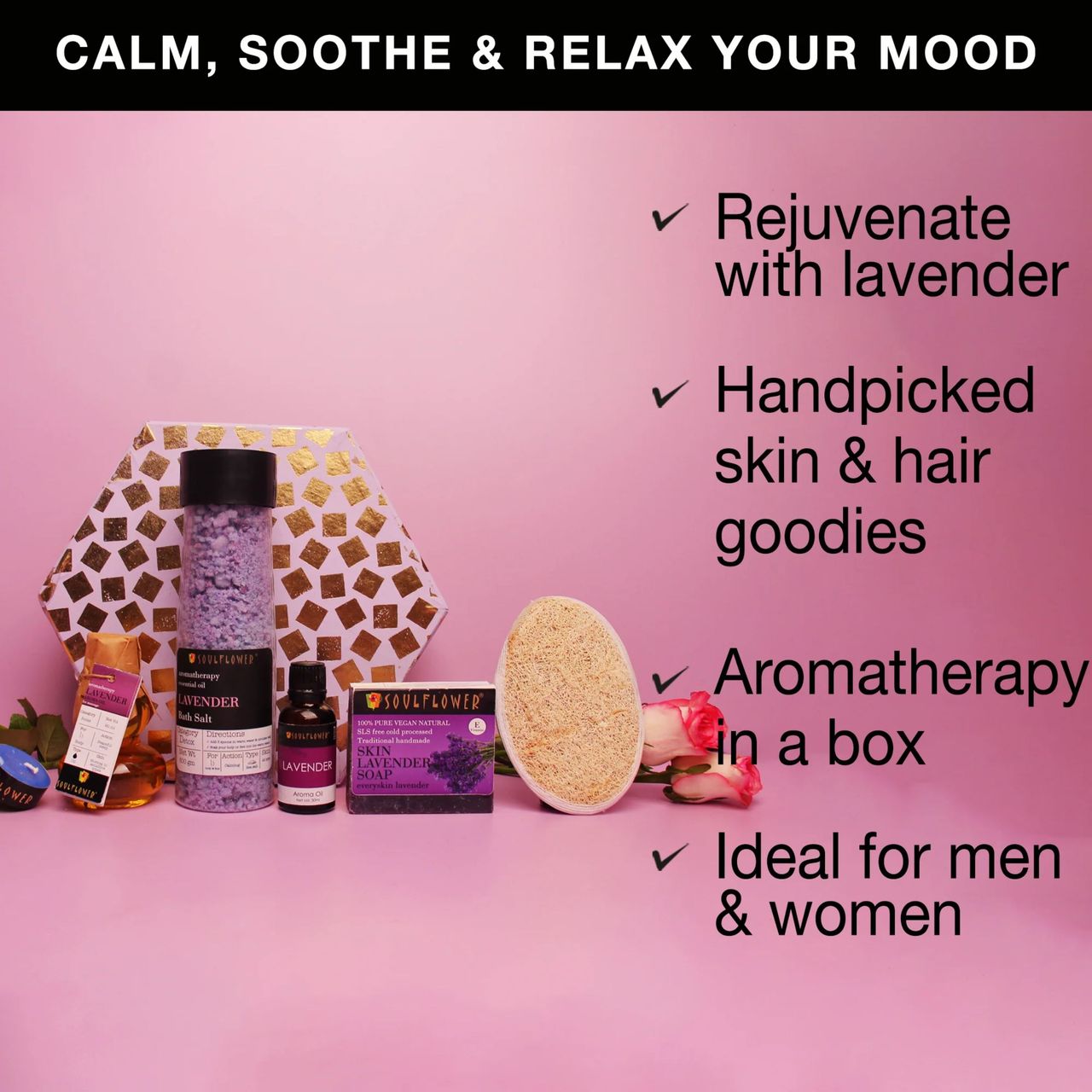 Soulflower Hexagon Bath Set With Lavender
