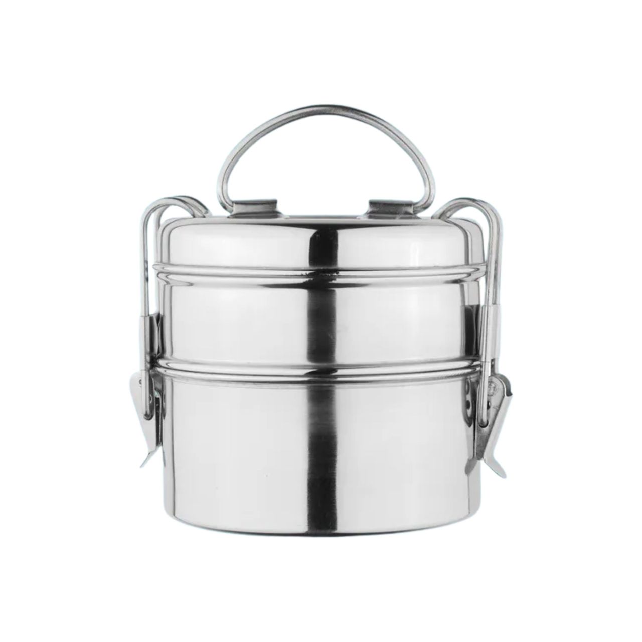 Omega Stainless Steel Tiffin Box With Clip | Lunch Box For Office, School, etc | 2 Compartments