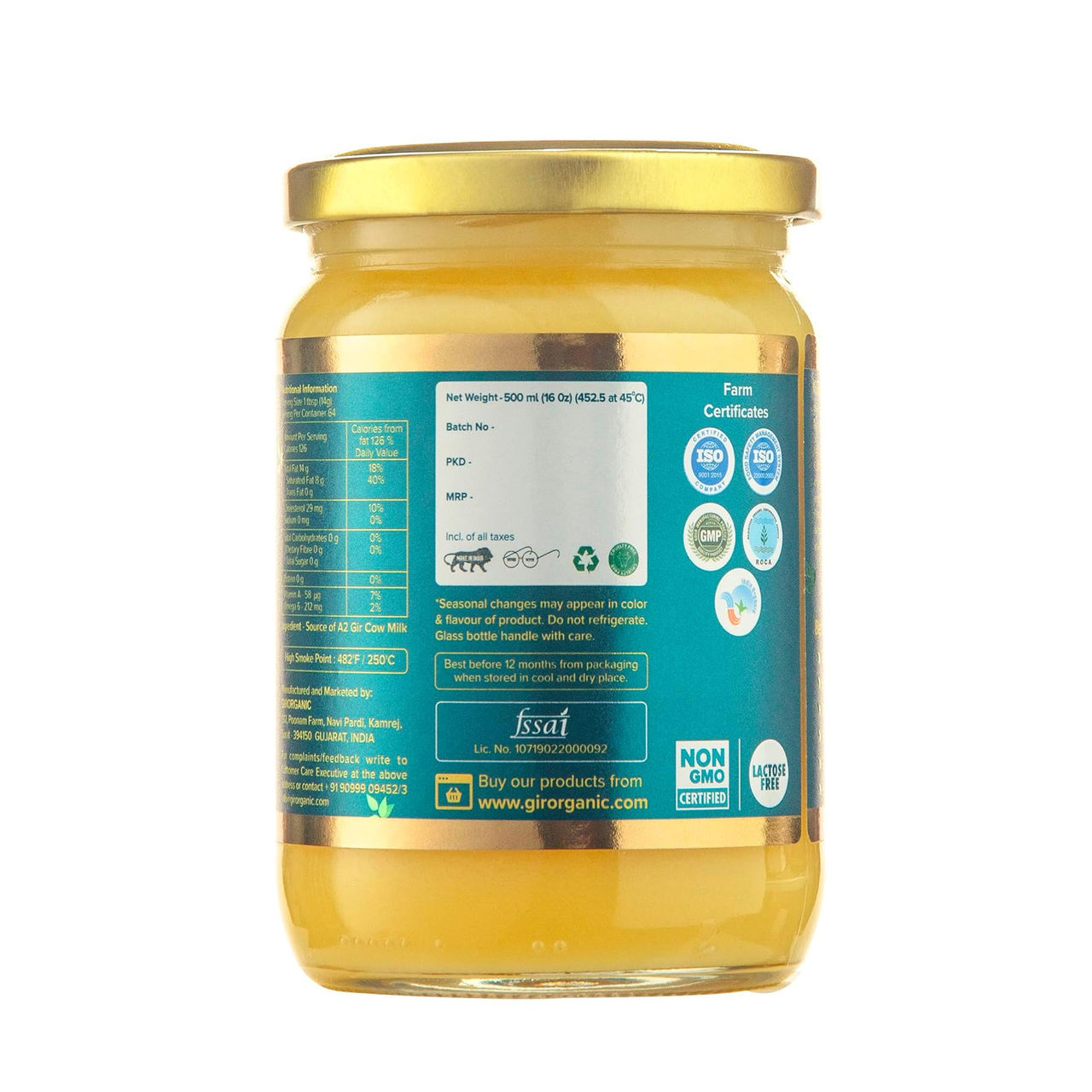 Girorganic A2 Gir Cow Desi Ghee