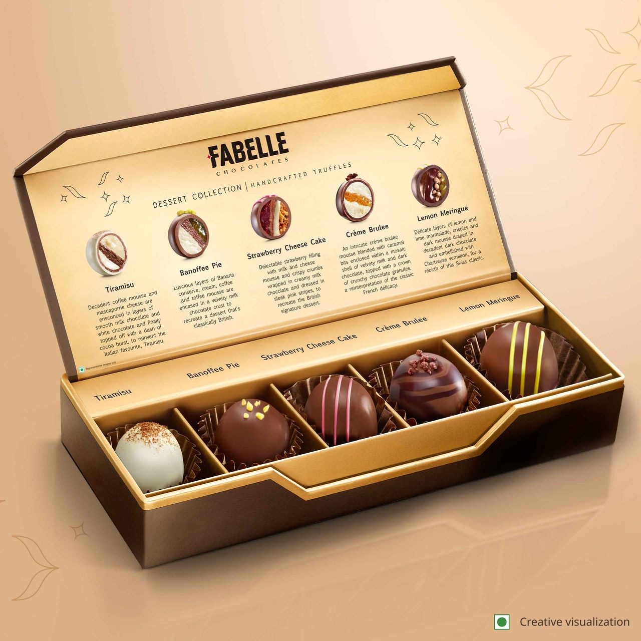 Fabelle Dessert Collection - 5 Chocolate Truffles Inspired By Desserts